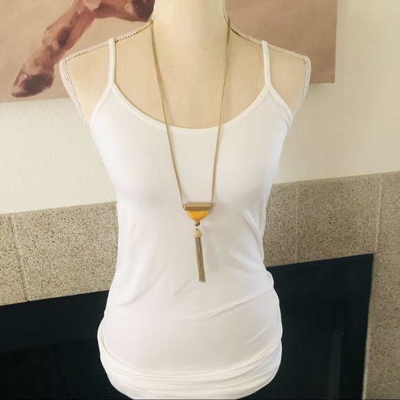 Charming Charlie marble tassel medallion long length necklace - Picture 3 of 5